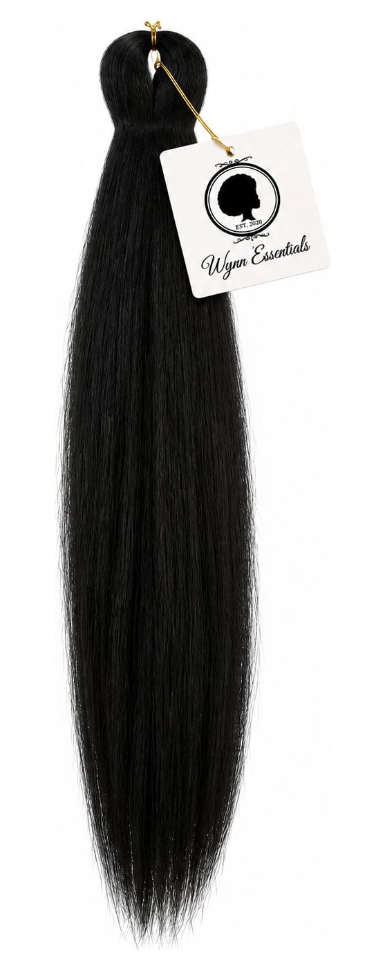 Wynn Essentials ACV-Treated Pre-Stretched Braiding Hair in #1B Natural Black