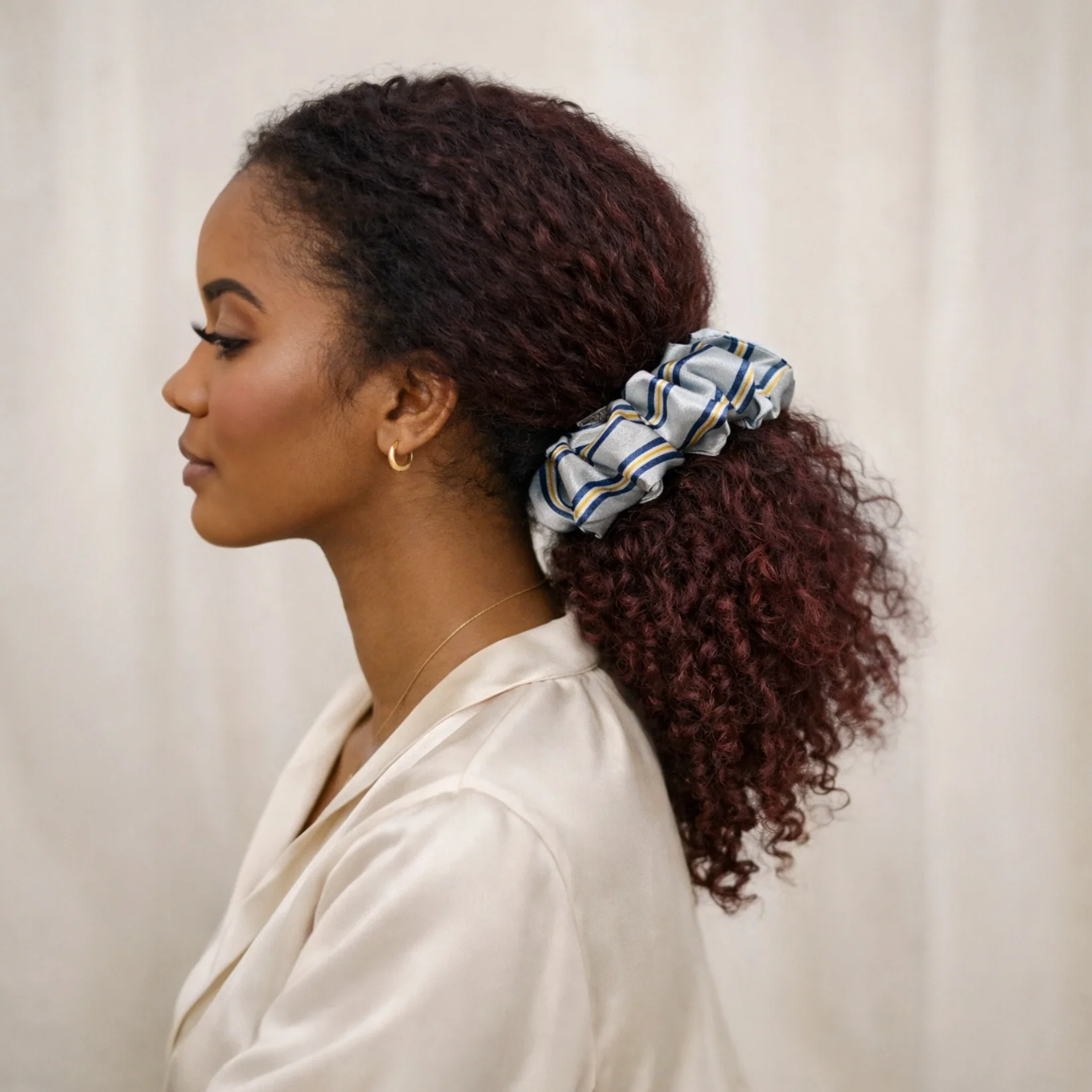 Legacy Silver Heritage Hold satin scrunchie