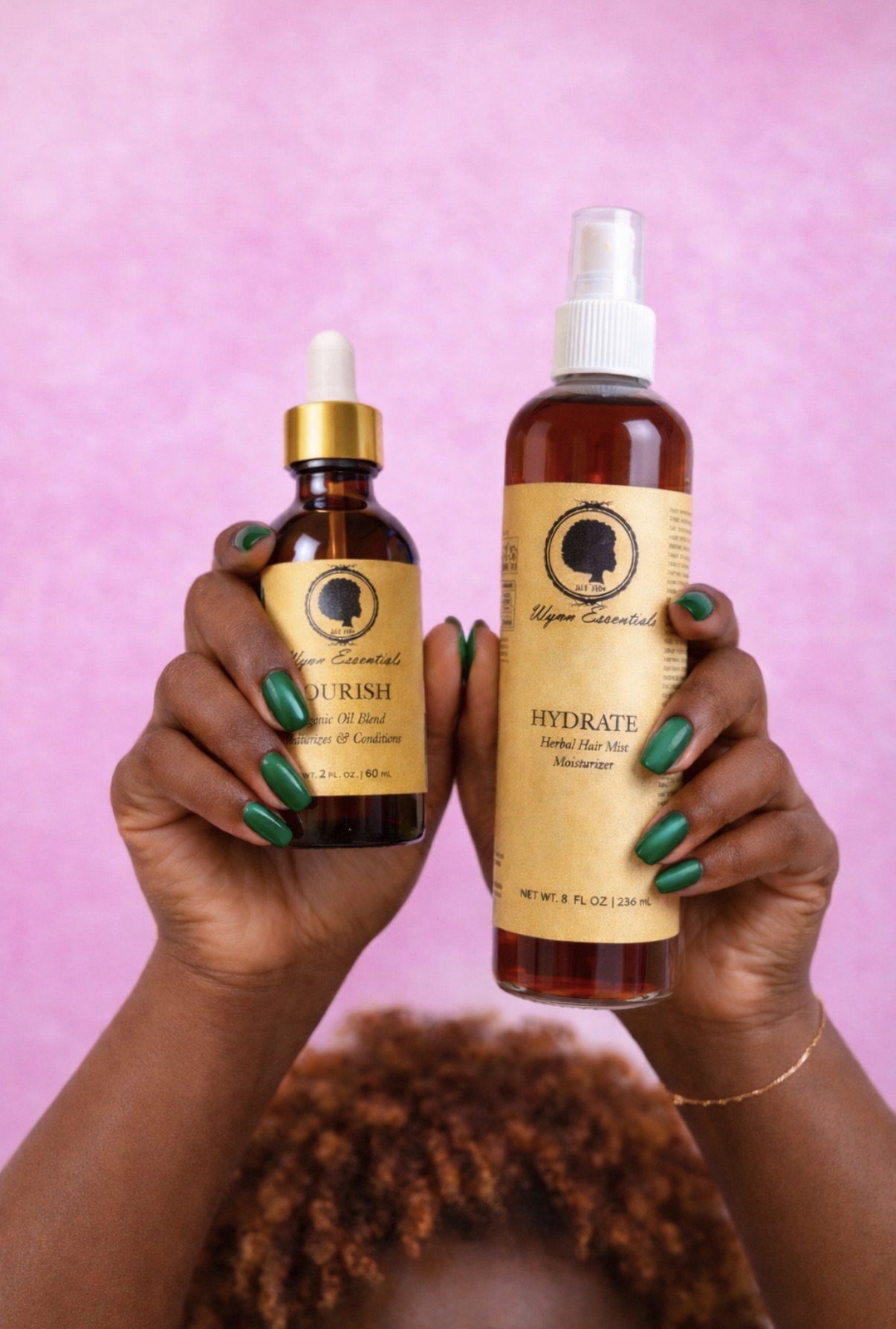 Hydrate Mist and Nourish Oil held together